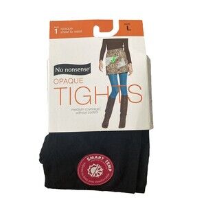 No nonsense Black Opaque Tights Size Large